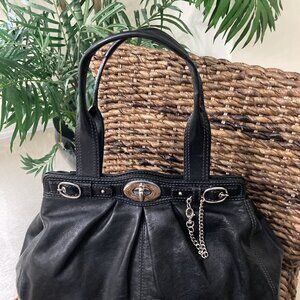 Coach Garnet Handbag Leather Black